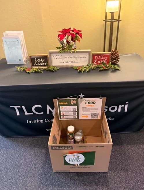 Project Refill donation box at TLC Montessori
